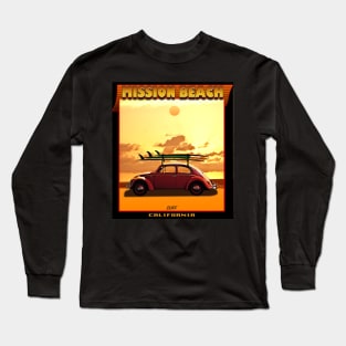 SURFING MISSION BEACH CALIFORNIA Long Sleeve T-Shirt